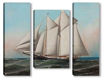Модульная картина Американская яхта "Летающий флаг" яхт-клуба Нью-Йорка