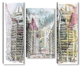 Модульная картина Архитектура мегаполиса