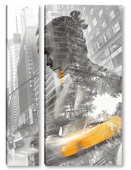 Модульная картина Желтое такси в Нью-Йорке