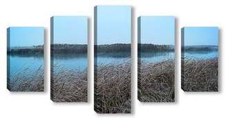 Модульная картина утро на озере