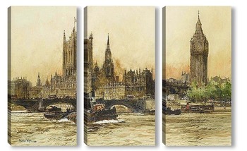 Модульная картина Дом парламента на Темзе