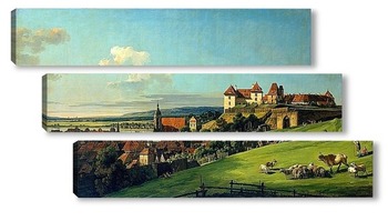 Модульная картина Вид Пирны с замка Зонненштайн