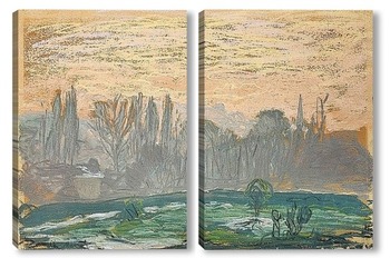 Модульная картина Зимний Пейзаж с Вечерним Небом