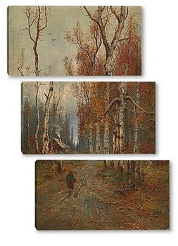 Модульная картина Дорога в лесу