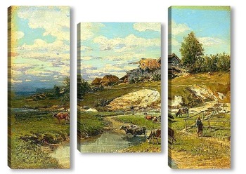 Модульная картина Деревенский пейзаж, 1880