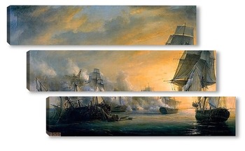 Модульная картина Морской бой между Французским и Английским флотами близ Кадиса
