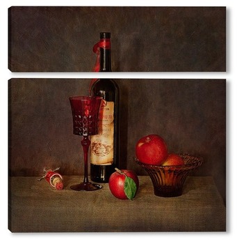 Модульная картина Вино и фрукты