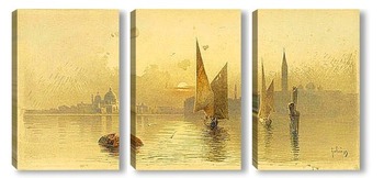 Модульная картина Вид Венеции на закате