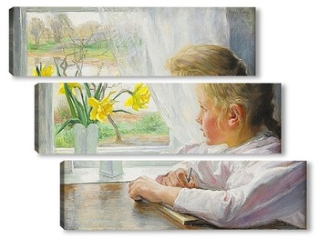 Модульная картина Девочка у окна