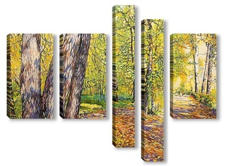Модульная картина Осенний парк Кузьминки