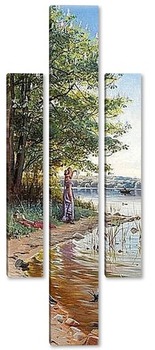 Модульная картина У озера Эсрум в Фреденсборге