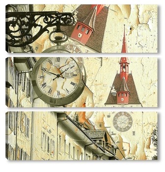 Модульная картина Часы и колокольня