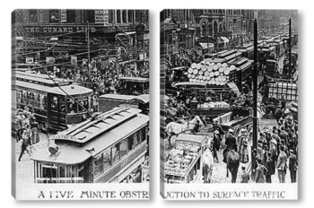 Модульная картина Пробка в Чикаго, 1909г.