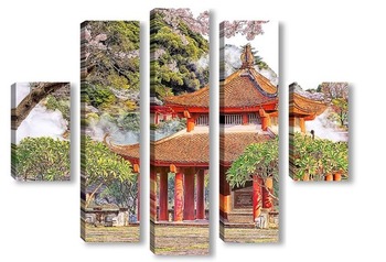 Модульная картина Цветущий сад