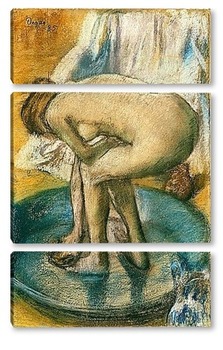 Модульная картина Женщина,купающаяся в тазу