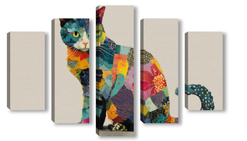 Модульная картина Кот - хранитель уюта