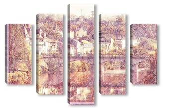 Модульная картина Карта винтаж