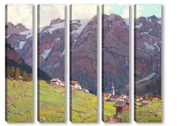 Модульная картина Горы в швейцарских Альпах