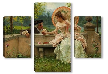 Модульная картина Любовный разговор в парке