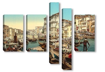 Модульная картина Процессия на Большой канал, Венеция, Италия