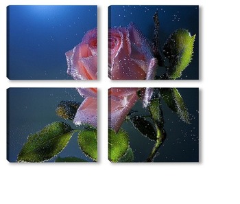 Модульная картина роза