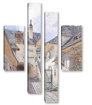 Модульная картина Картина художника XIX-XX веков, пейзаж, город