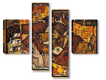Модульная картина Полумесяц Домов (маленький Город V)