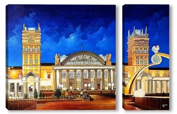Модульная картина Ж/д вокзал города Харьков