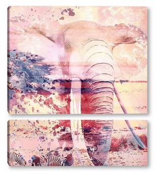 Модульная картина Слон. Сафари. Арт