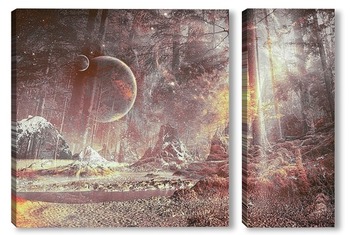Модульная картина Фантастический лес
