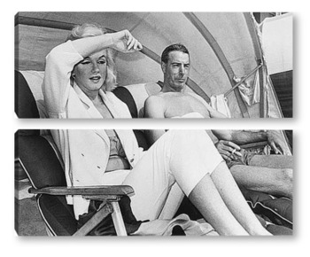 Модульная картина Монро и Димаджио отдыхают на побережье Флориды,1961г.