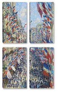 Модульная картина Улица Монтогрей.Париж, фестиваль 30 июня 1878