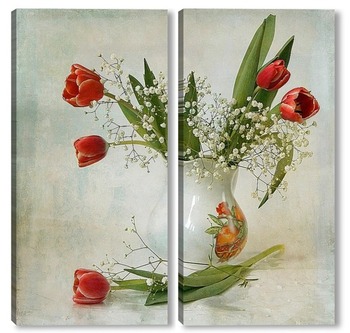 Модульная картина Первые тюльпаны