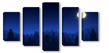 Модульная картина Ночной пейзаж