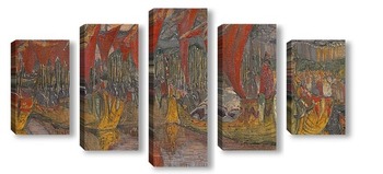Модульная картина Красные паруса. Поход Владимира на Корсунь. 1900