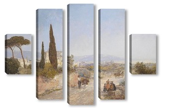 Модульная картина Широкий пейзаж с видом на Флоренцию