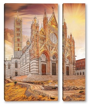Модульная картина Собор Сиены. Тоскана