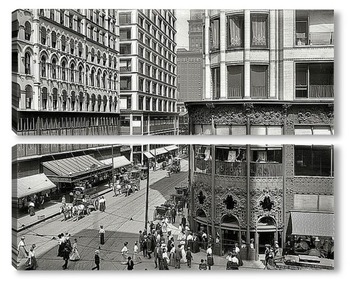 Модульная картина Мэдисон и Стейт стрит, 1907