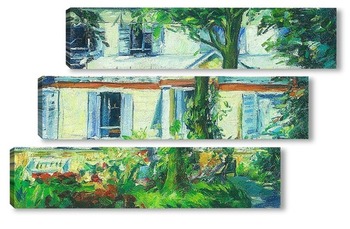Модульная картина Э. Мане Цветы возле дома (авторская копия)