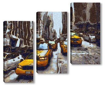 Модульная картина Такси Нью-Йорка