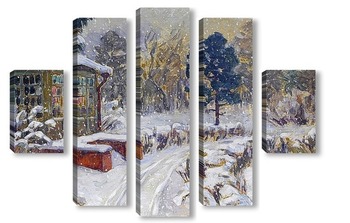 Модульная картина Сад зимой