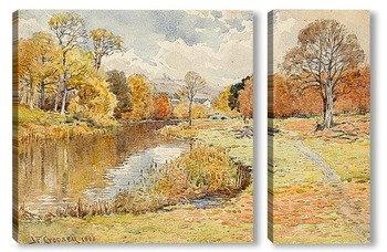 Модульная картина Осенний поток, 1888