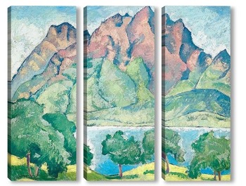 Модульная картина Пейзаж, вид на озеро Люцерн и Пилатус. 1915