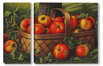Модульная картина Яблоки в корзине 