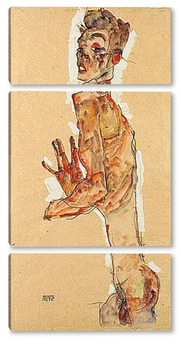 Модульная картина Автопортрет с растопыренными пальцами