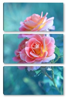 Модульная картина чайные розы