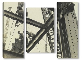 Модульная картина Стальные труженники всегда на вершине, Эмпайр-стейт, ок 1930