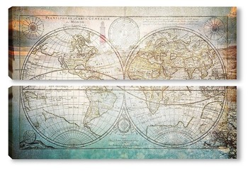 Модульная картина Карта Земли