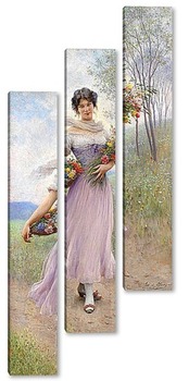 Модульная картина Картина художника 19-20 веков, портрет девушки