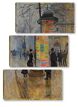 Модульная картина Сцена парижской улицы